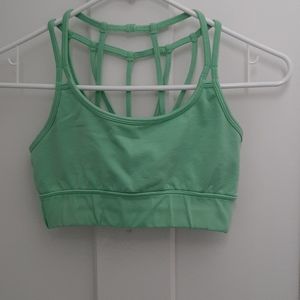 Fabletics seafoam sports bra with strappy back